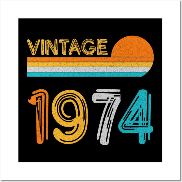 Vintage 1974 Happy 49th Birthday Retro Wall Art by myreed